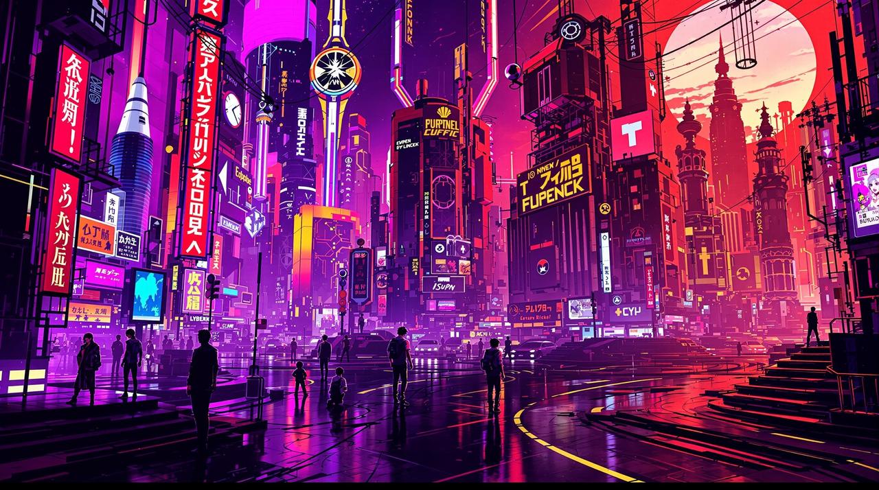 同人创作分享：暗夜行者赛博朋克风格插画合集 - 日漫在线观看热议话题
